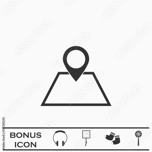 Free Download Pin on the map icon flat. - GFXLoad