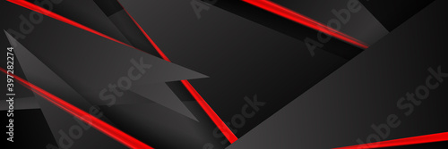 Abstract metallic red shiny color black frame layout modern business tech design vector template background