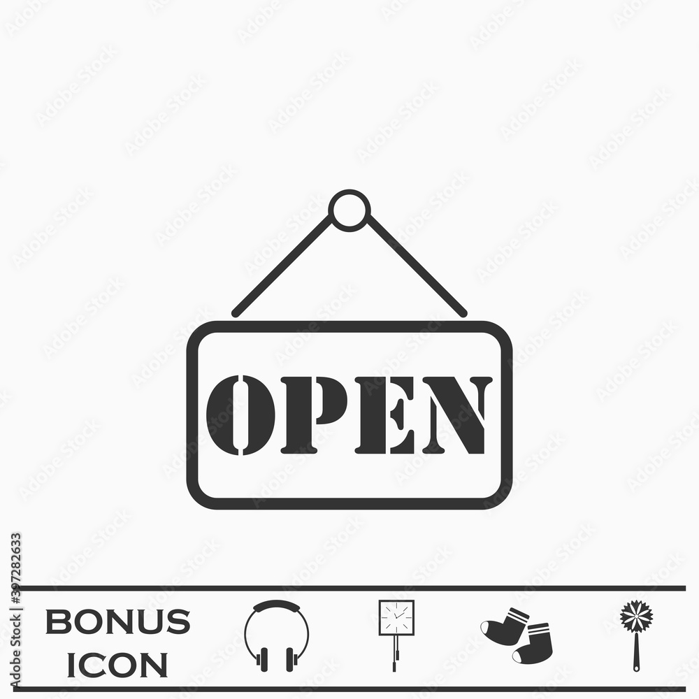 Open plate icon flat. Open plate icon flat.