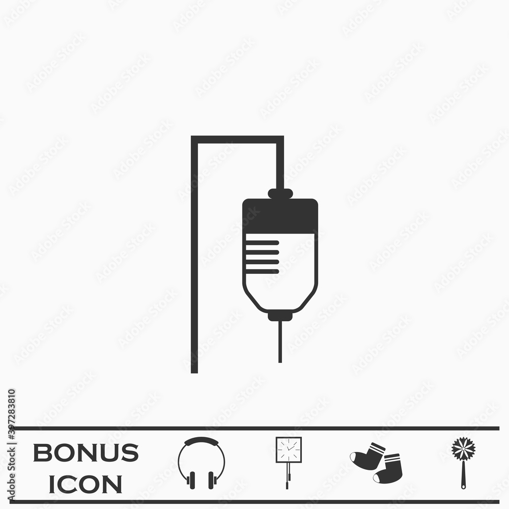 Drop counter icon flat. Drop counter icon flat.