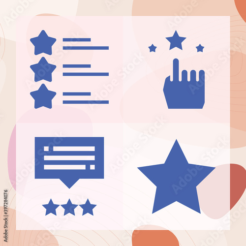 Simple set of military rank related filled icons