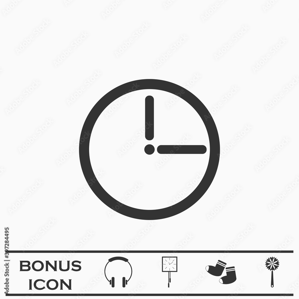 Passage of time icon flat. Passage of time icon flat.