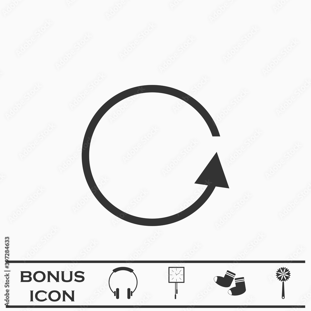 Refresh reload rotation loop icon flat. Refresh reload rotation loop icon flat.