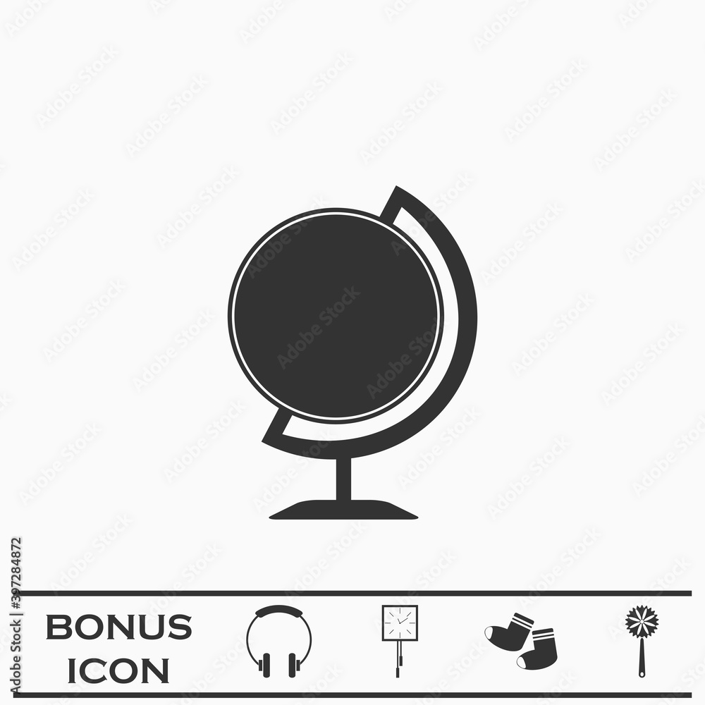 Globe icon flat. Globe icon flat.