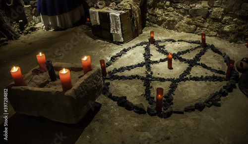 Obraz na plátně Altar for satanic rituals