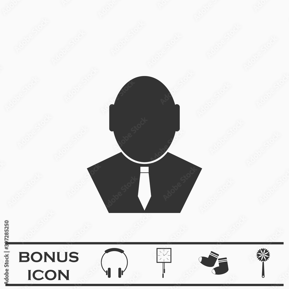 Businessman icon flat. Businessman icon flat.