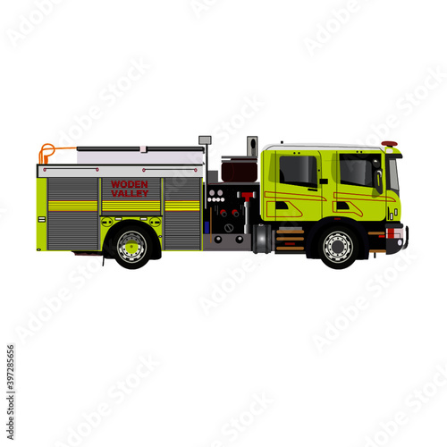 fire truck isolated on white