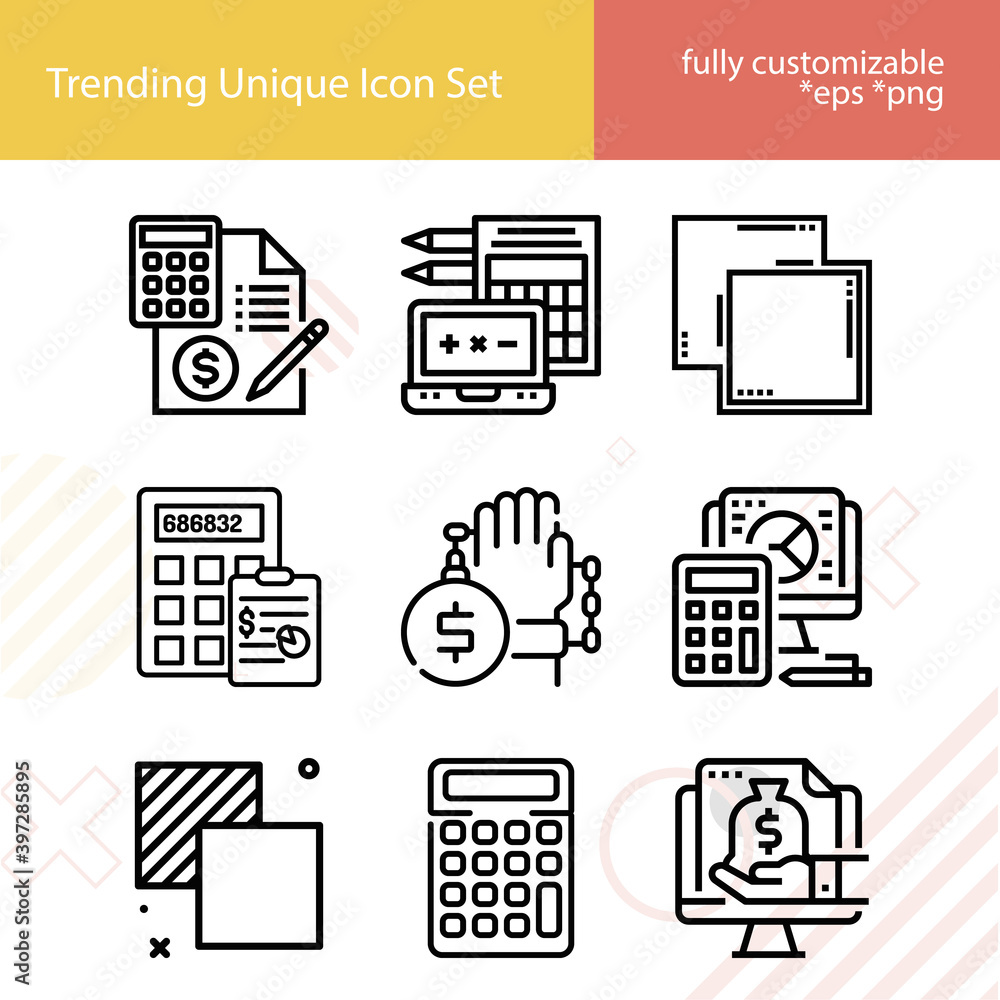 Simple set of liabilities related lineal icons. Simple set of liabilities related lineal icons.