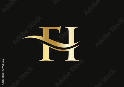 Initial FI logo design. Creative and Minimalist Letter FI Logo Design with water wave concept.