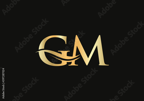 Premium GM letter logo design. GM Logo for luxury branding. Elegant and stylish design for your company. 