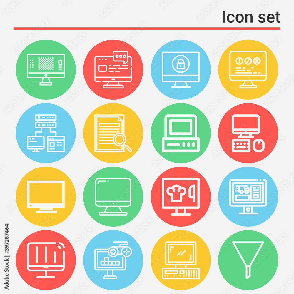 16 pack of scientist  lineal web icons set