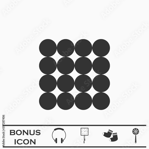 Magnetic balls icon flat.