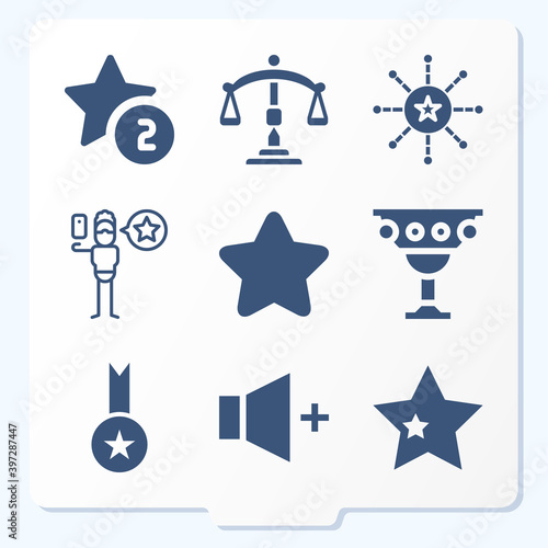 Simple set of 9 icons related to magnitude