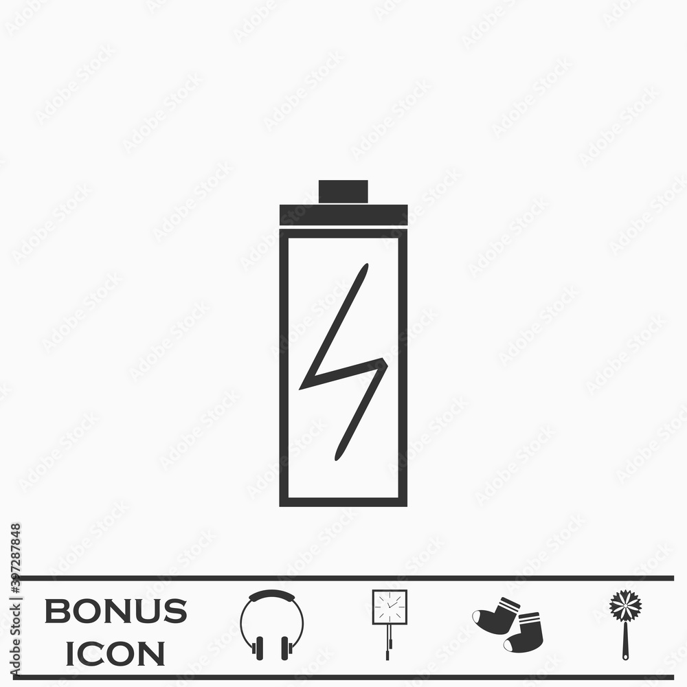 Obraz premium Battery Charging icon flat.