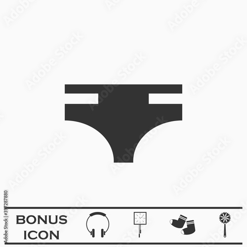 Swimming trunks for men icon flat.