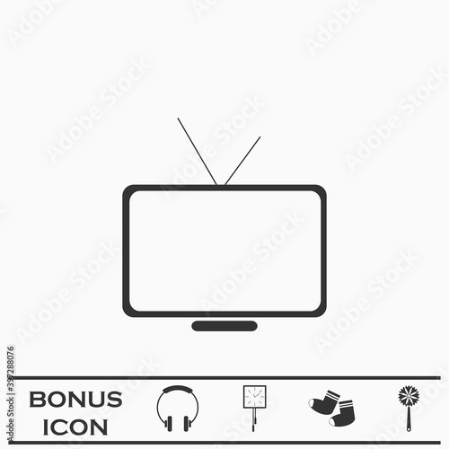 Tv icon flat.