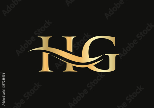 Premium HG letter logo design. HG Logo for luxury branding. Elegant and stylish design for your company. 