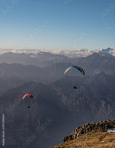 paragliding in the sky photo