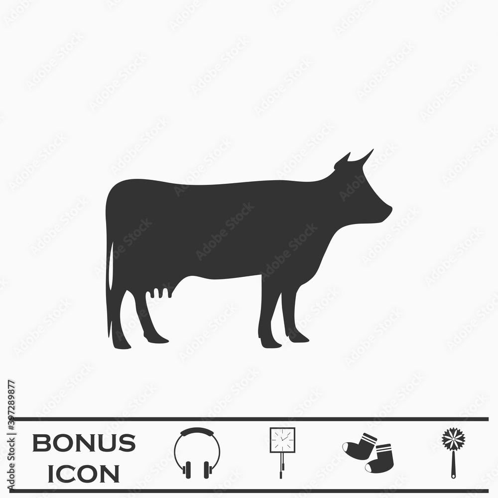 Cow icon flat Cow icon flat