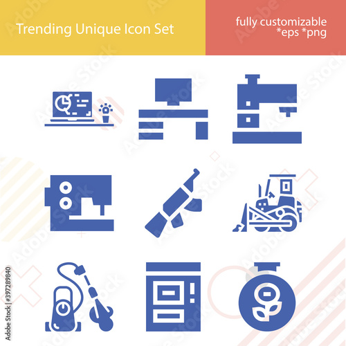 Simple set of computerized related filled icons.