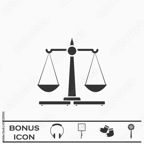 Justice Scales icon flat