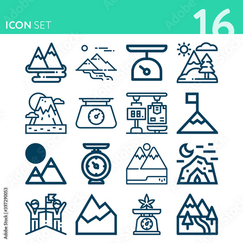 Simple set of 16 icons related to integrity