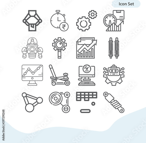 Simple set of carrying out related lineal icons.