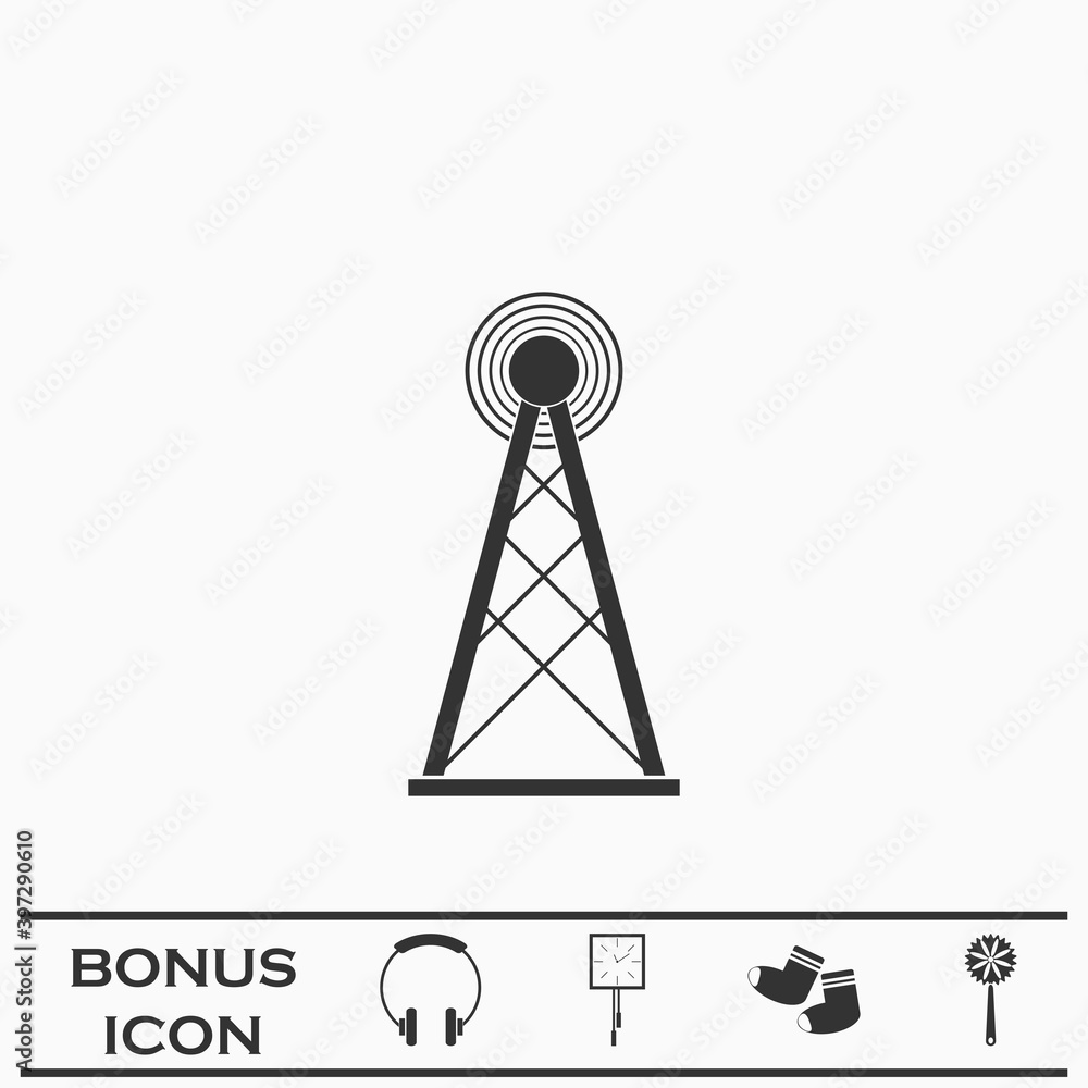 Radiolocation radar icon flat Radiolocation radar icon flat
