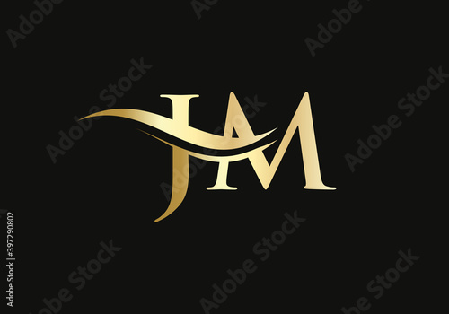 Premium JMletter logo design. JM Logo for luxury branding. Elegant and stylish design for your company.  photo