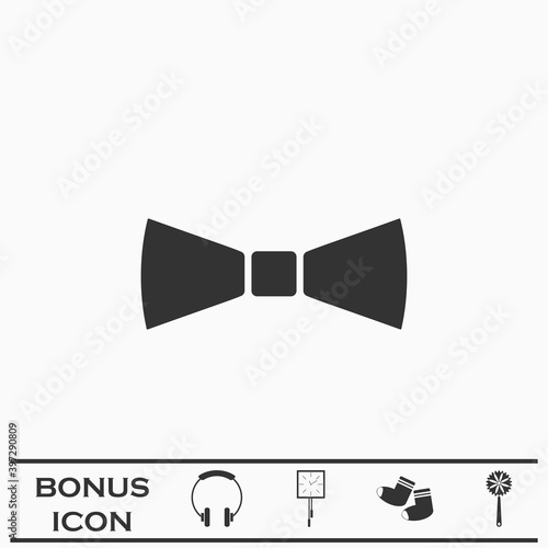 Simple Bow Tie icon flat