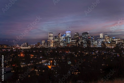 Wallpaper Mural Downtown Calgary at Night Torontodigital.ca