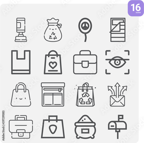 Simple set of envelope related lineal icons.