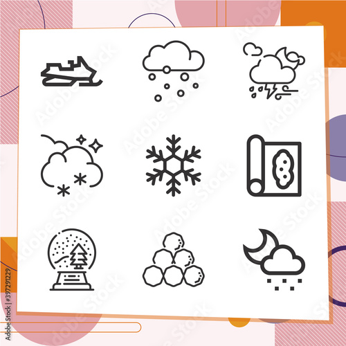 Simple set of 9 icons related to hard drug