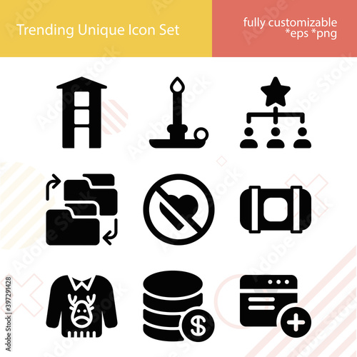 Simple set of complete related filled icons.