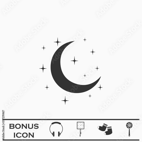 Night icon flat
