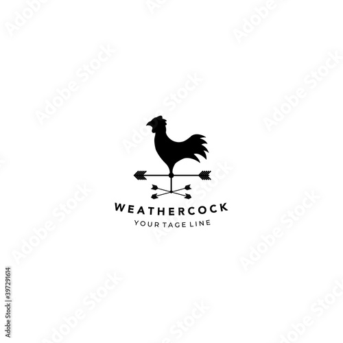 weathercock line art minimalist logo vector illustration design