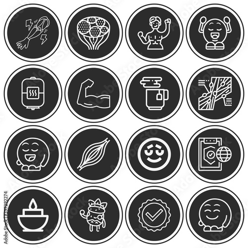 16 pack of contraction  lineal web icons set