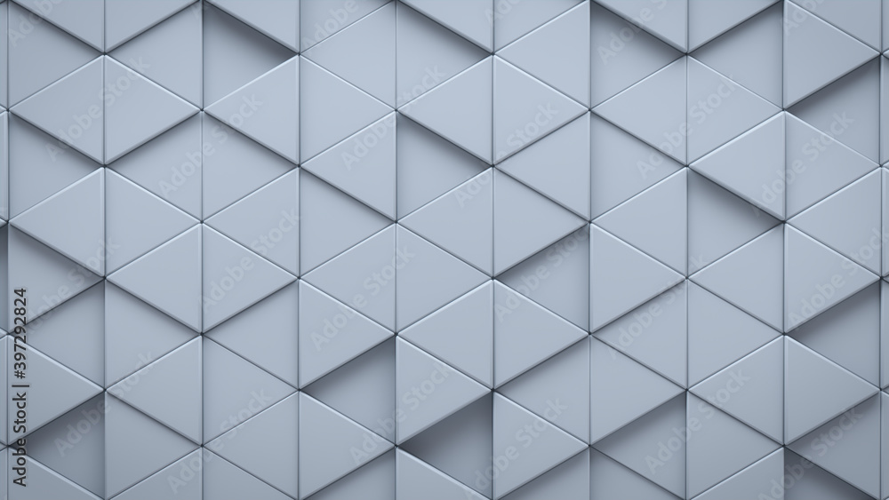 Futuristic, High Tech, light background, with a triangular block structure. Wall texture with a 3D triangle tile pattern. 3D render Futuristic, High Tech, light background, with a triangular block structure. Wall texture with a 3D triangle tile pattern. 3D render