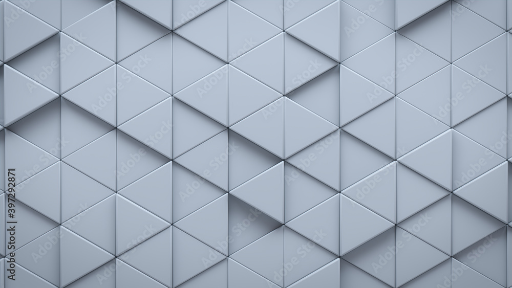 Futuristic, High Tech, light background, with a triangular block structure. Wall texture with a 3D triangle tile pattern. 3D render Futuristic, High Tech, light background, with a triangular block structure. Wall texture with a 3D triangle tile pattern. 3D render