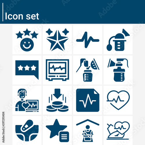 Simple set of mortality related filled icons.