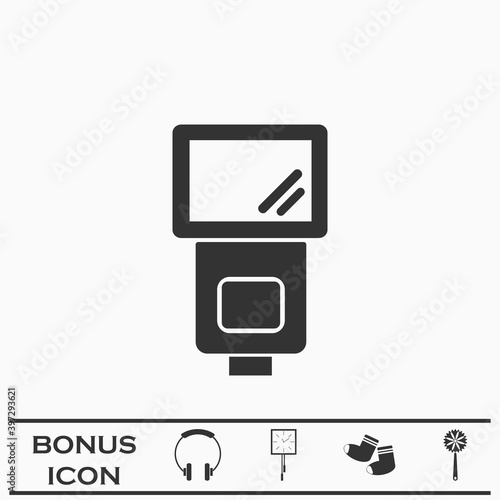 Flush bulb icon flat