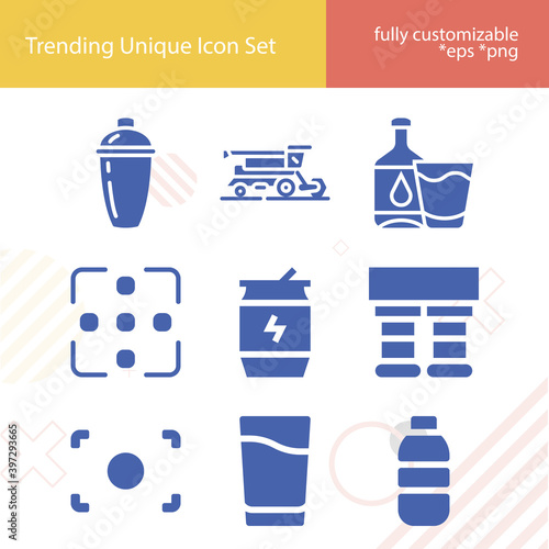 Simple set of absorb related filled icons.