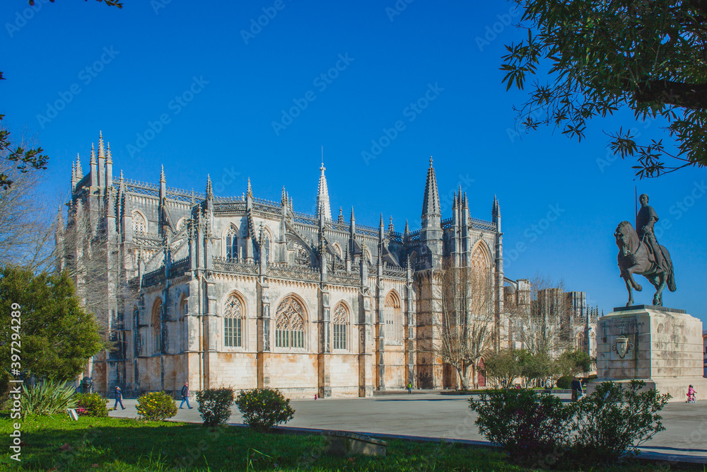 view on the ancient portugal monastery of Batalha