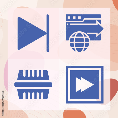 Fotografie Simple set of forth related filled icons
