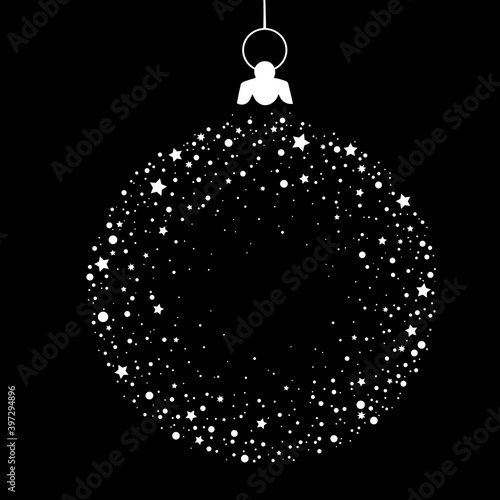 round christmas ball with crumble stars