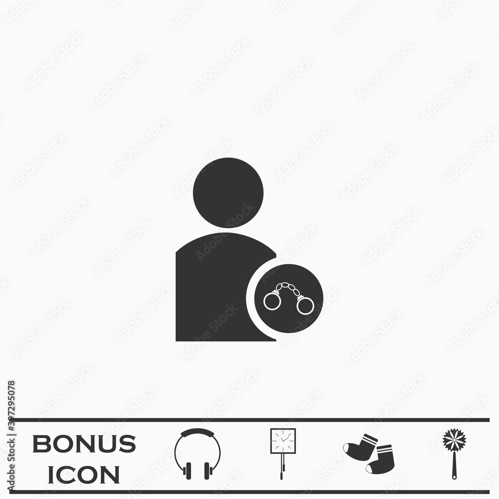 Arrest icon flat Arrest icon flat