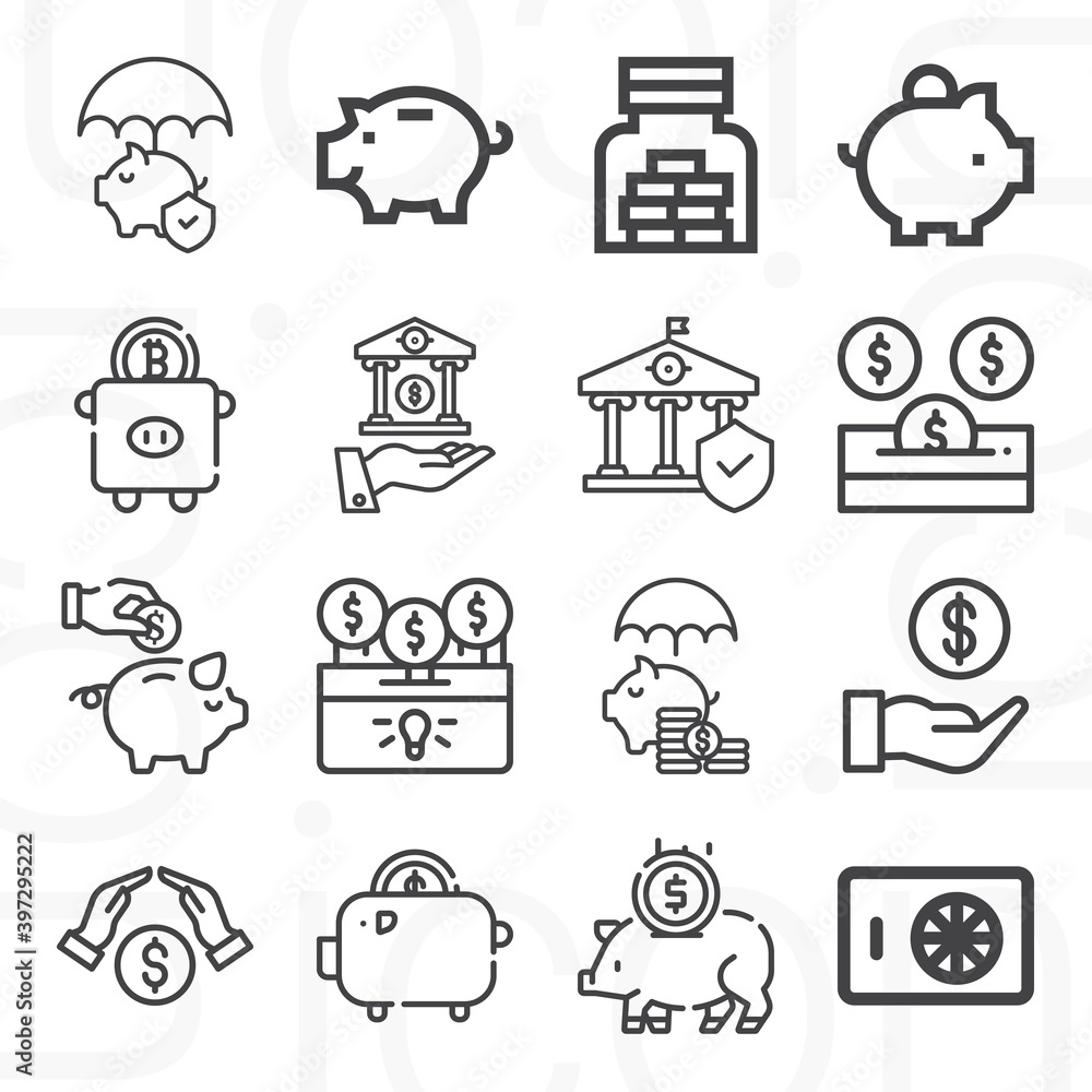 16 pack of monetary fund lineal web icons set 16 pack of monetary fund lineal web icons set