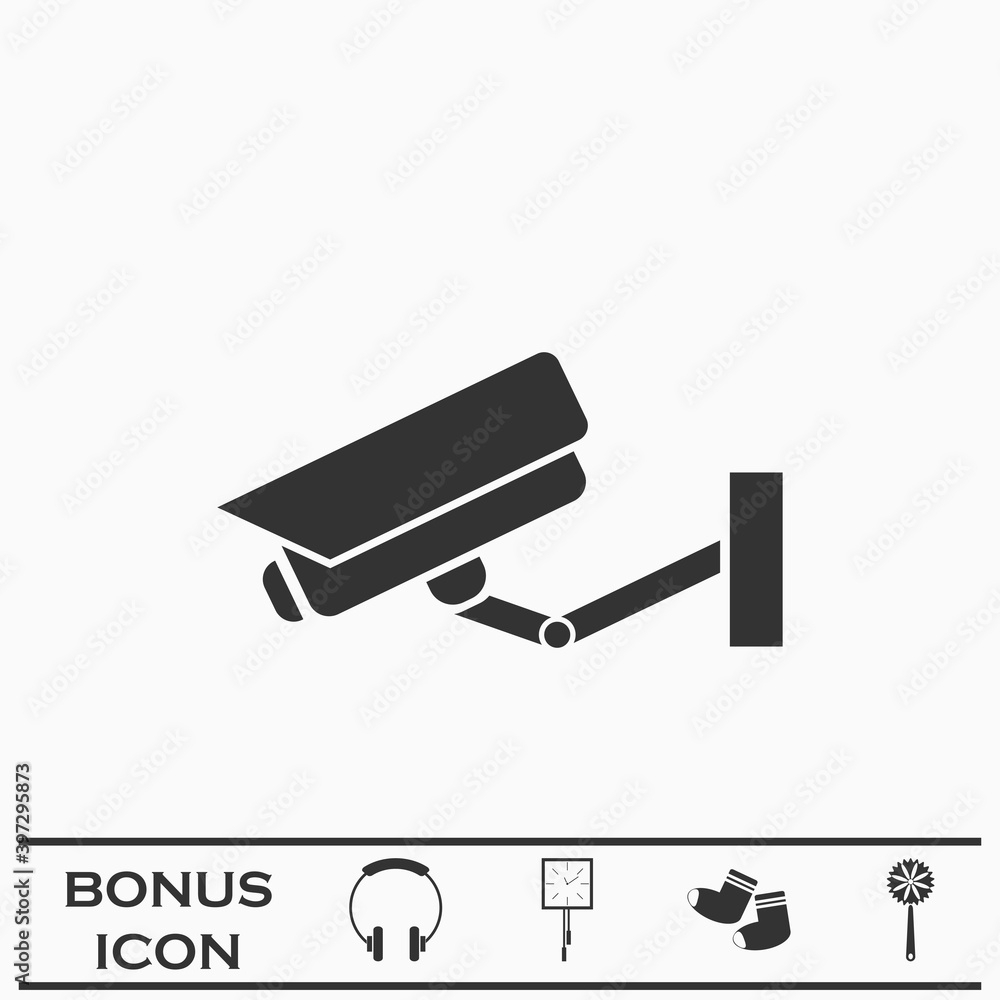 Surveillance Camera icon flat Surveillance Camera icon flat