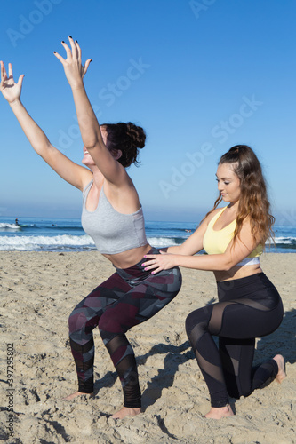 yoga at a clifornia beach