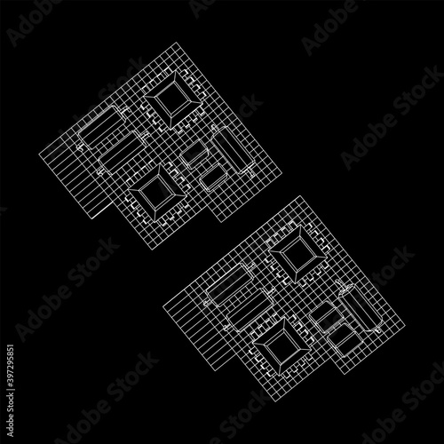 Circuit board. Electronic computer components motherboard.